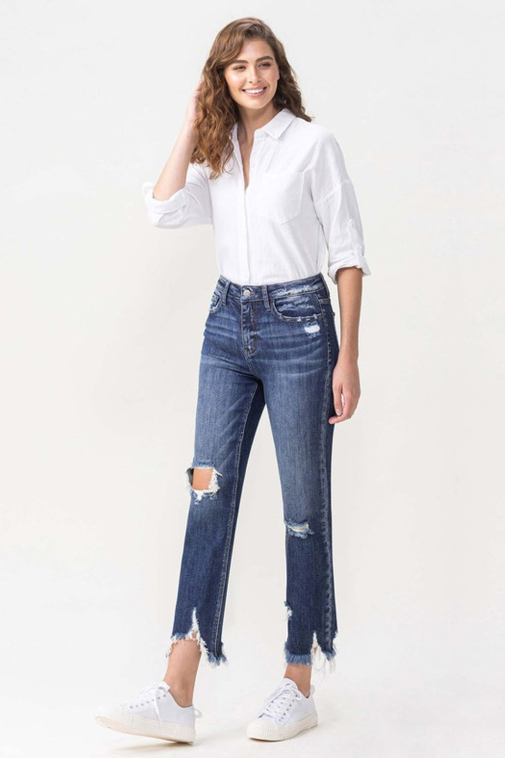 Lovervet Jackie Full Size High Rise Crop Straight Leg Jeans Print on any thing USA/STOD clothes
