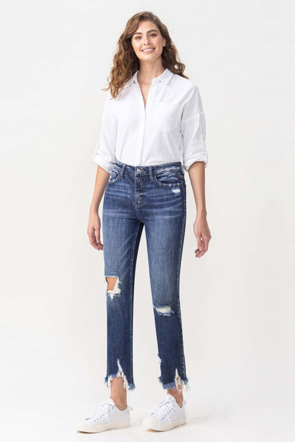 Lovervet Jackie Full Size High Rise Crop Straight Leg Jeans Print on any thing USA/STOD clothes
