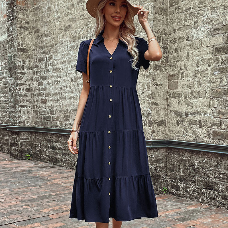 Women's Mid Length Hepburn Style French Dress