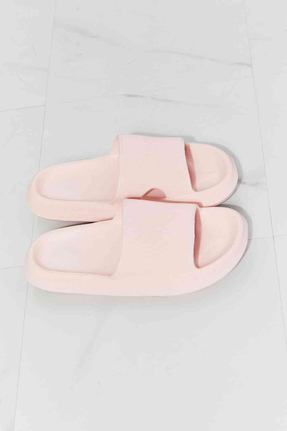 MMShoes Arms Around Me Open Toe Slide in Pink Print on any thing USA/STOD clothes