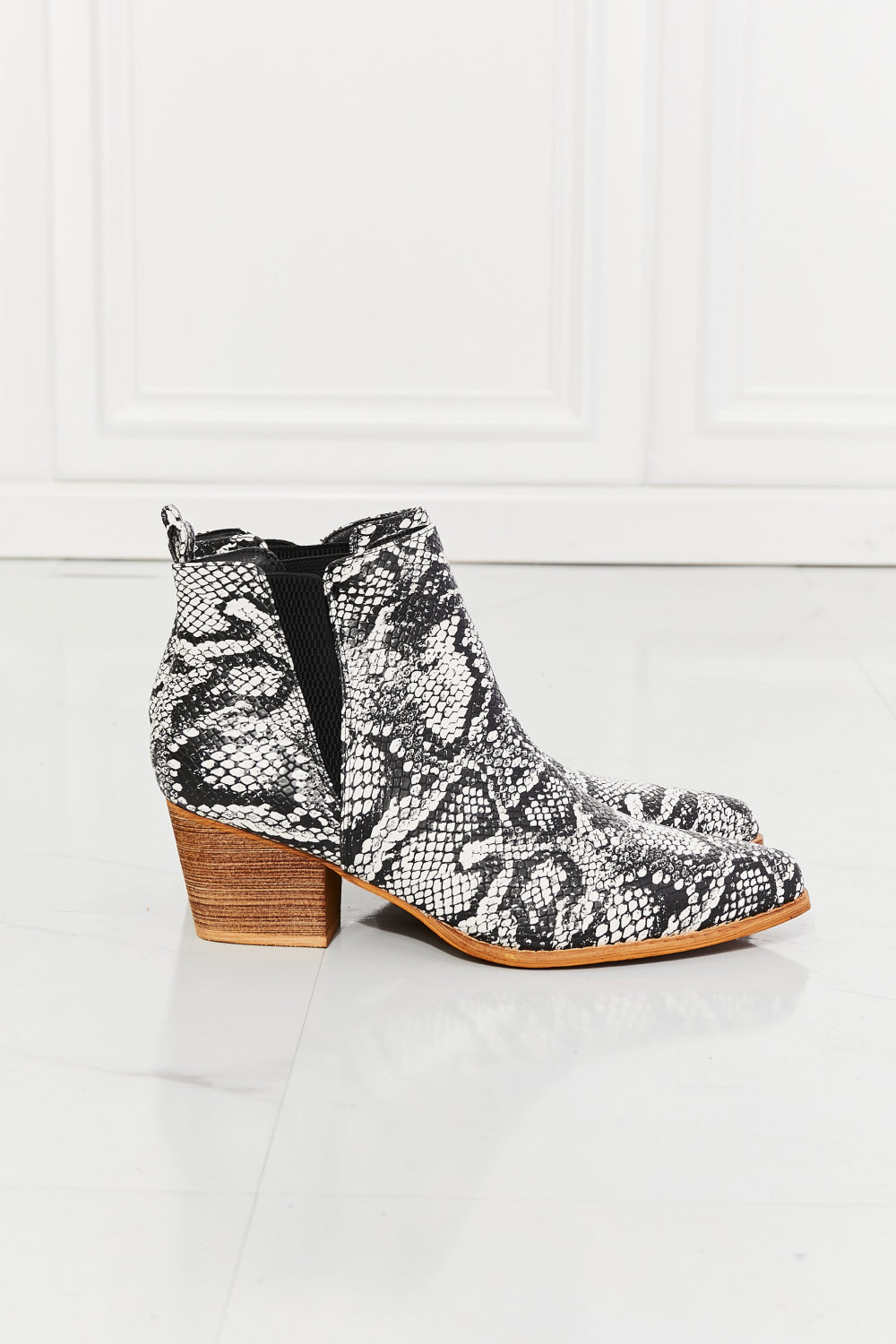 MMShoes Back At It Point Toe Bootie in Snakeskin Print on any thing USA/STOD clothes