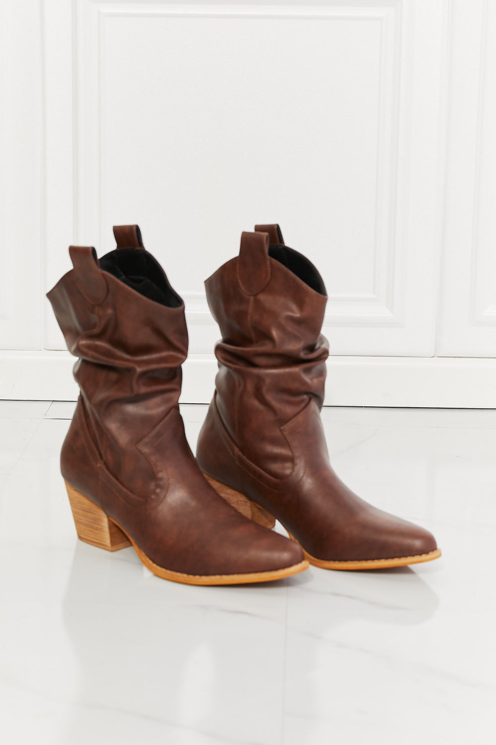 MMShoes Better in Texas Scrunch Cowboy Boots in Brown Print on any thing USA/STOD clothes