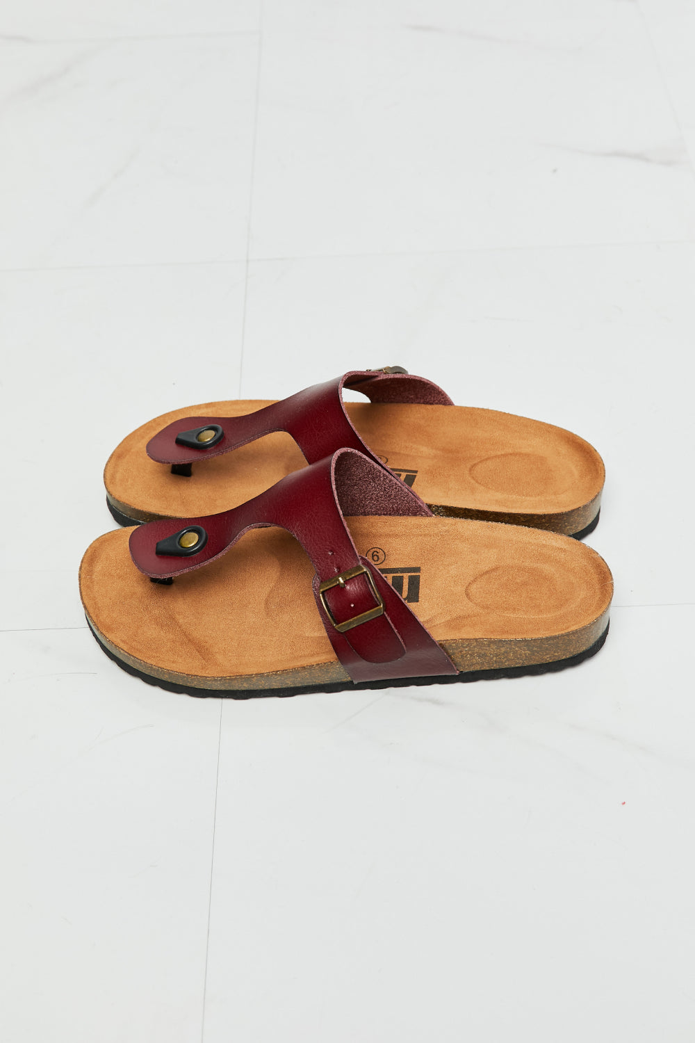 MMShoes Drift Away T-Strap Flip-Flop in Brown Print on any thing USA/STOD clothes
