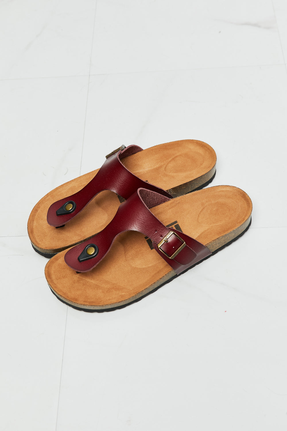 MMShoes Drift Away T-Strap Flip-Flop in Brown Print on any thing USA/STOD clothes