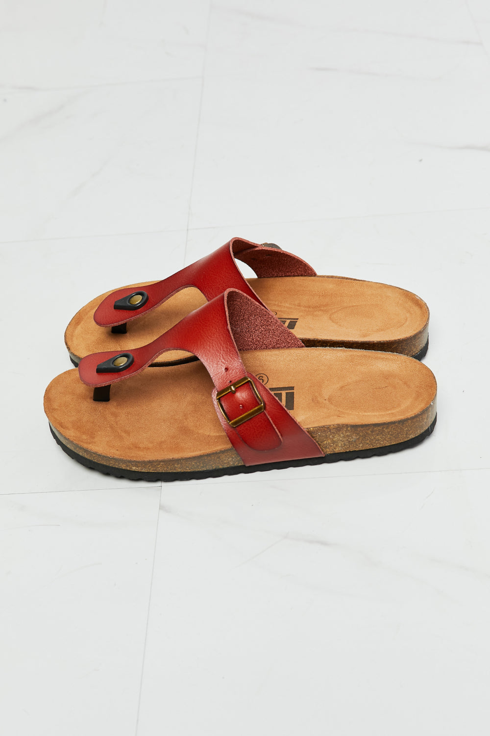 MMShoes Drift Away T-Strap Flip-Flop in Red Print on any thing USA/STOD clothes