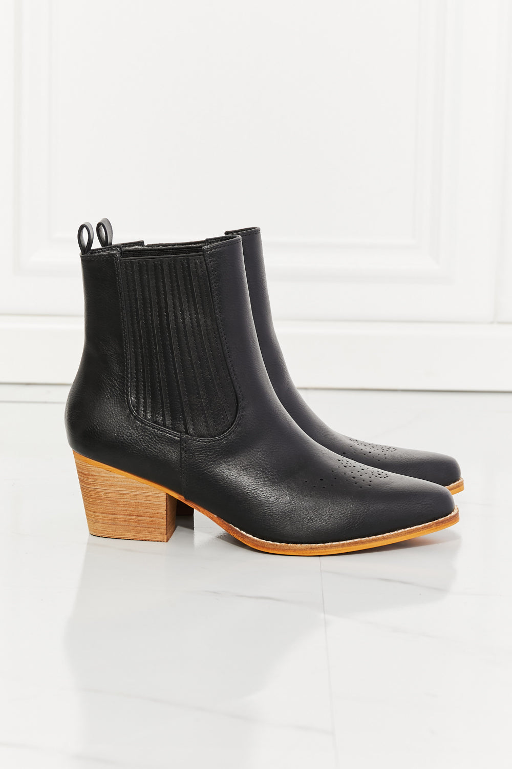 MMShoes Love the Journey Stacked Heel Chelsea Boot in Black Print on any thing USA/STOD clothes