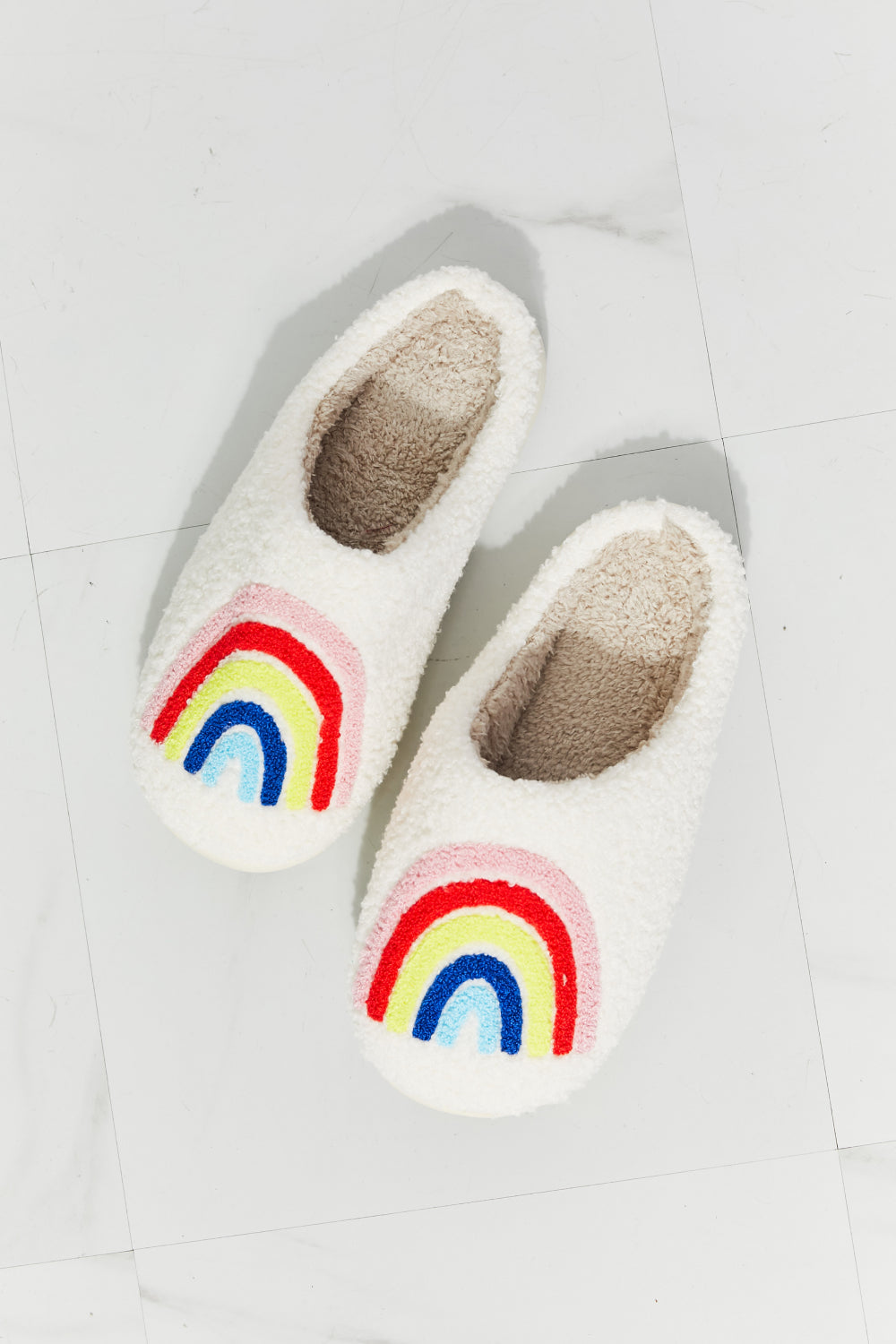 MMShoes Rainbow Plush Slipper Print on any thing USA/STOD clothes