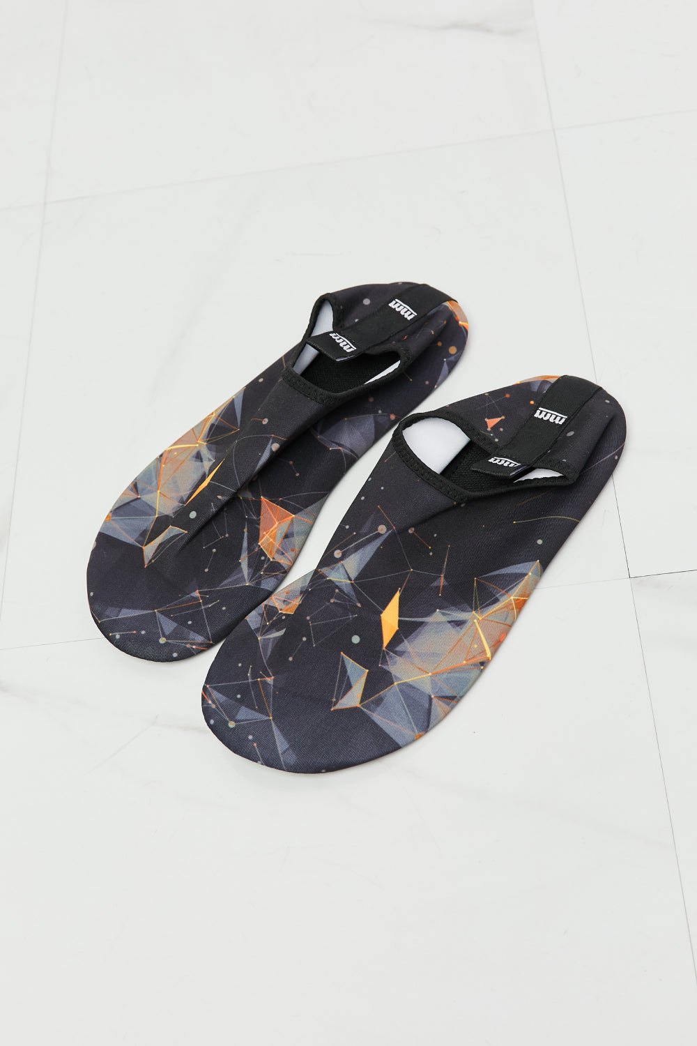 MMshoes On The Shore Water Shoes in Black/Orange Print on any thing USA/STOD clothes
