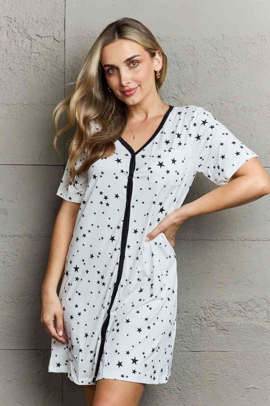MOON NITE Quilted Quivers Button Down Sleepwear Dress Print on any thing USA/STOD clothes
