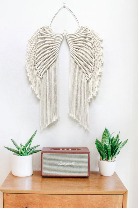 Macrame Angel Wings Wall Hanging Print on any thing USA/STOD clothes