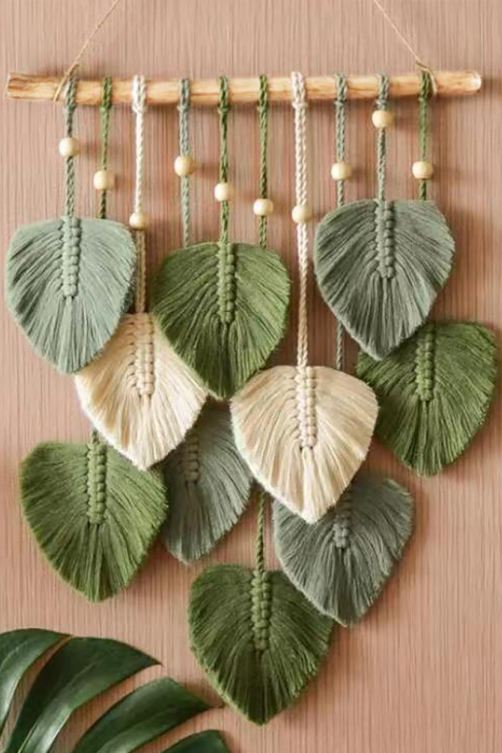 Macrame Leaf Bead Wall Hanging Print on any thing USA/STOD clothes