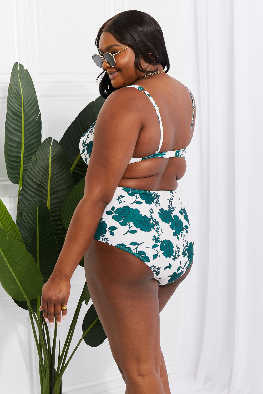 Marina West Swim Take A Dip Twist High-Rise Bikini in Forest Print on any thing USA/STOD clothes