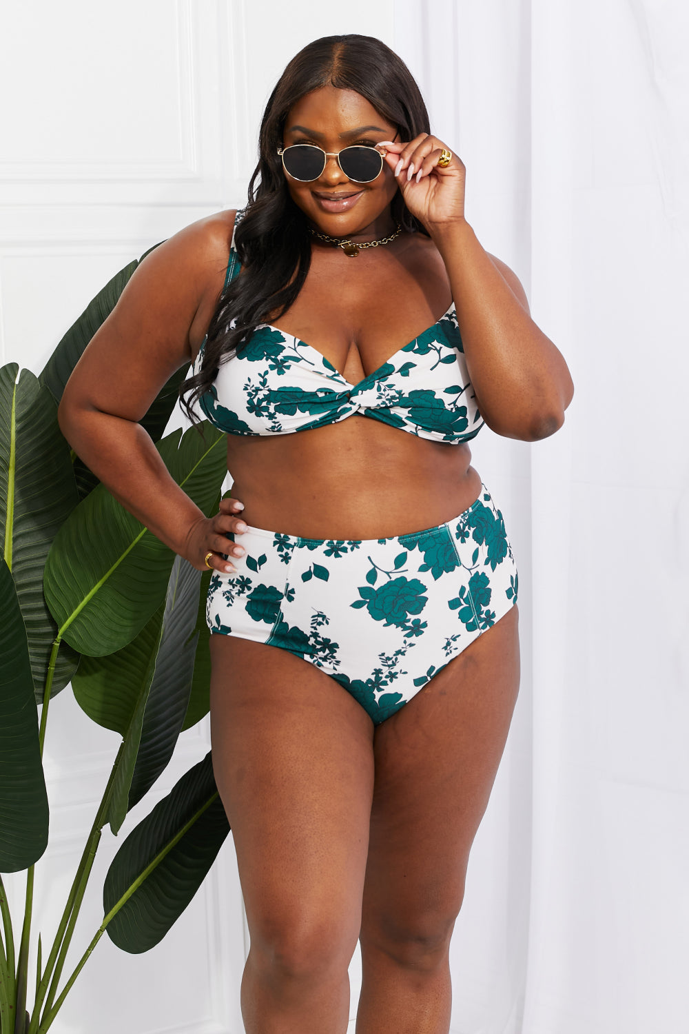 Marina West Swim Take A Dip Twist High-Rise Bikini in Forest Print on any thing USA/STOD clothes