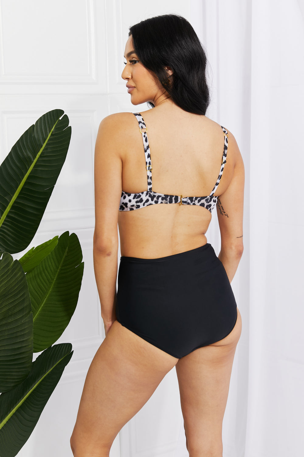 Marina West Swim Take A Dip Twist High-Rise Bikini in Leopard Print on any thing USA/STOD clothes