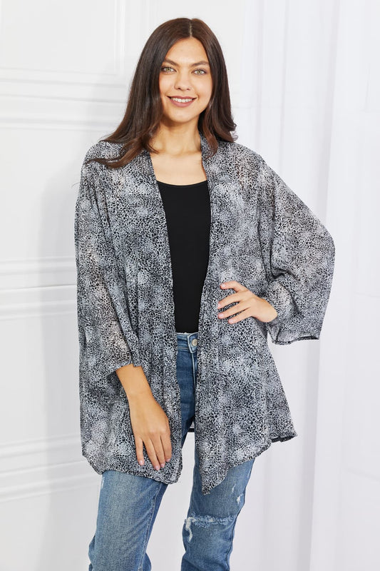 Melody Full Size Snake Print Chiffon Kimono Print on any thing USA/STOD clothes