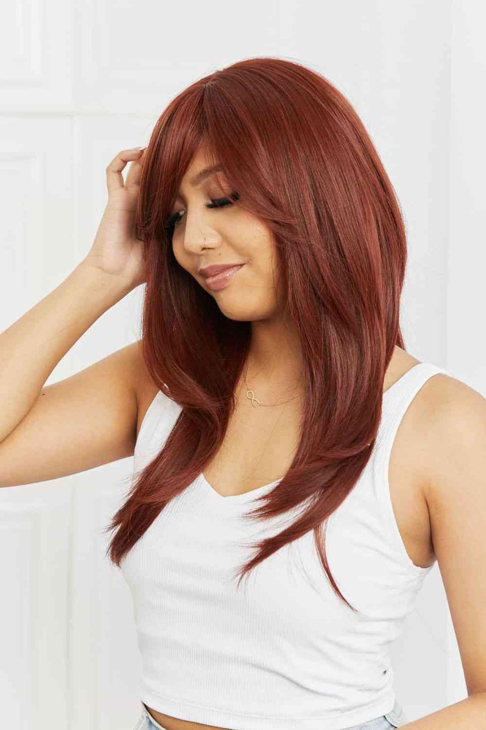 Mid-Length Wave Synthetic Wigs 20'' Print on any thing USA/STOD clothes