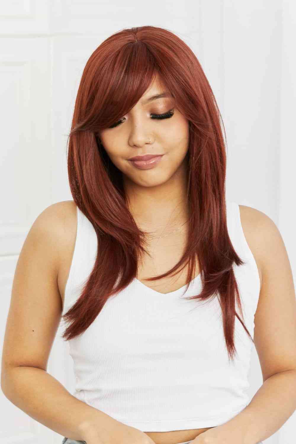 Mid-Length Wave Synthetic Wigs 20'' Print on any thing USA/STOD clothes