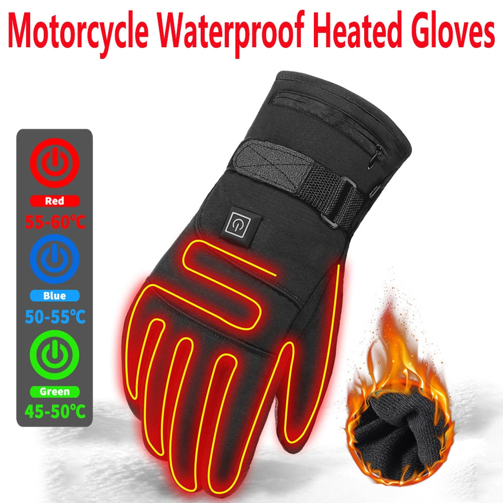 Motorcycle Waterproof Heated Gloves Print on any thing USA/STOD clothes