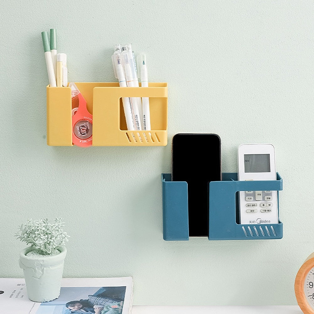 Multifunctional Wall-mounted Storage Box Punch-free Mobile Phone Remote Control Storage Rack Bathroom Wall Debris Storage Rack Print on any thing USA/STOD clothes