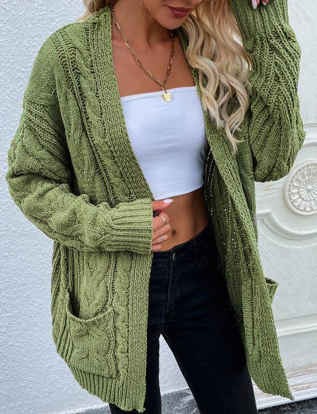 Women's Open Knit Long Sleeve Cardigan