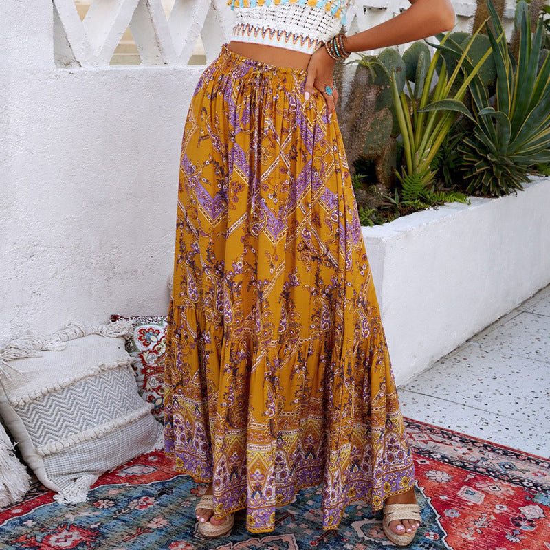 New Bohemian Beach Dress Oversize Skirt Print on any thing USA/STOD clothes