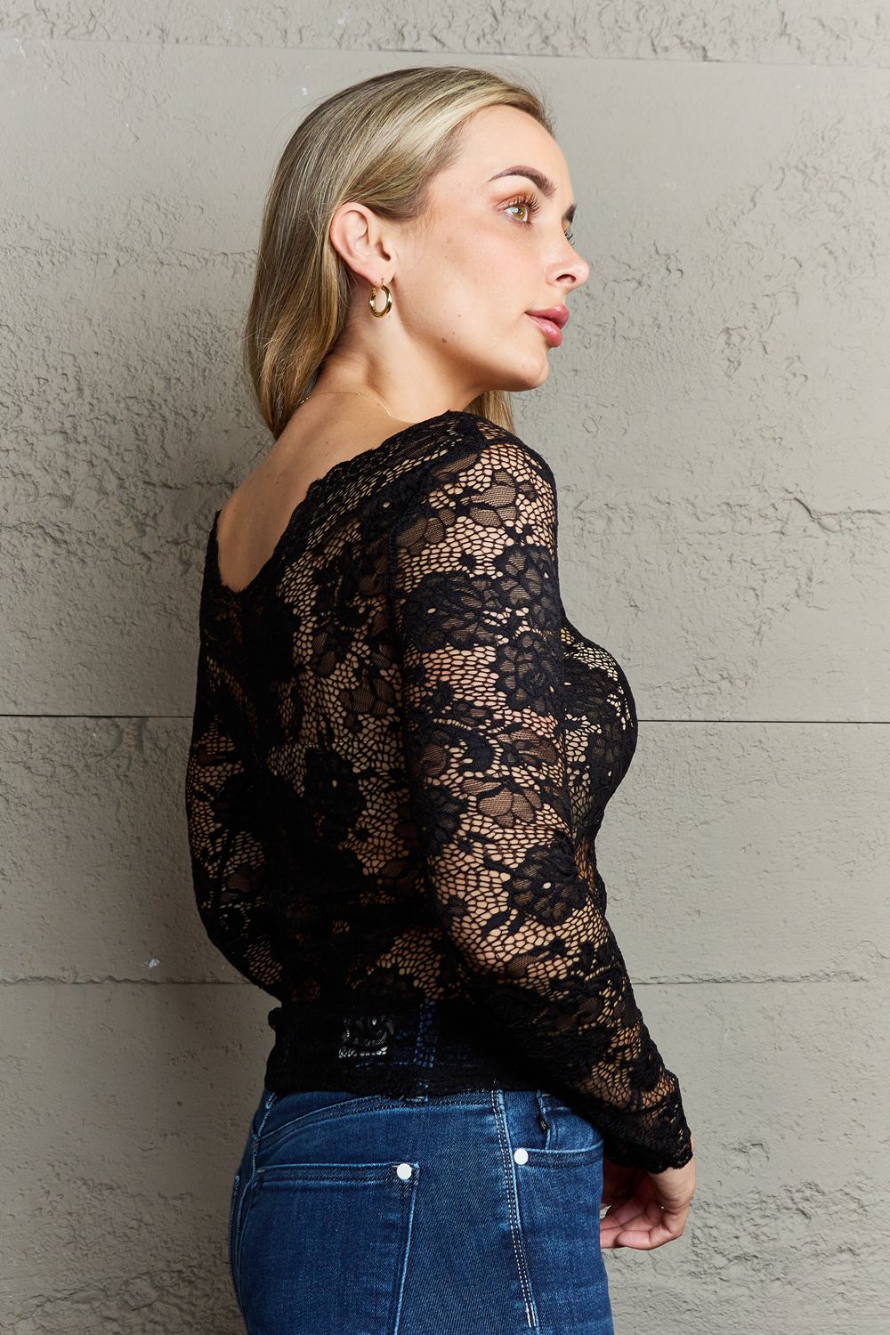 Ninexis Be Kind Off The Shoulder Lace Top Print on any thing USA/STOD clothes