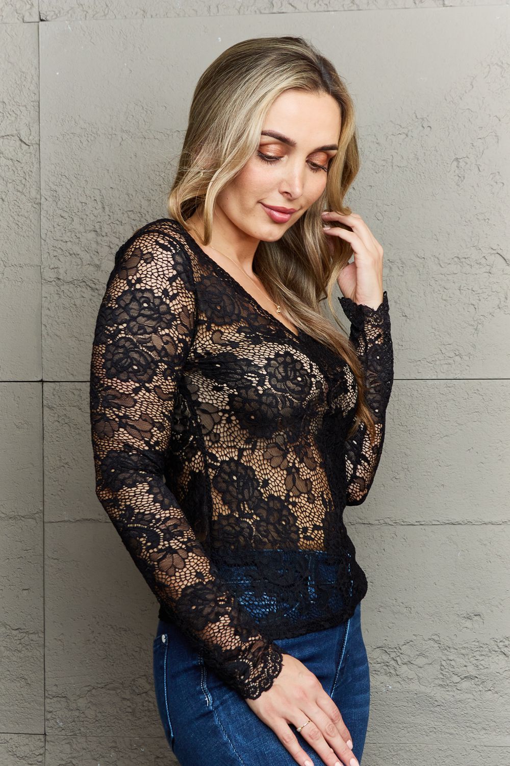 Ninexis Be Kind Off The Shoulder Lace Top Print on any thing USA/STOD clothes