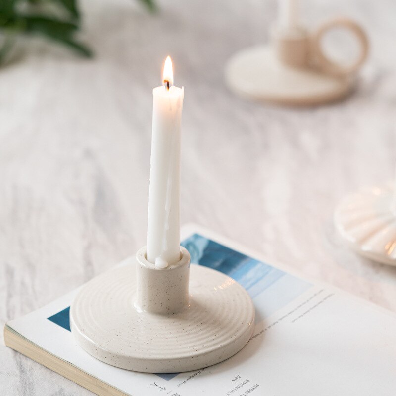 Nordic Ceramic Simple Candle Holder Print on any thing USA/STOD clothes