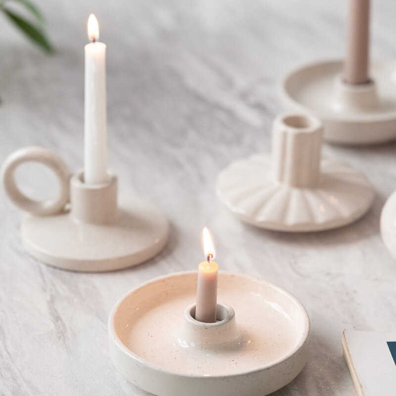 Nordic Ceramic Simple Candle Holder Print on any thing USA/STOD clothes