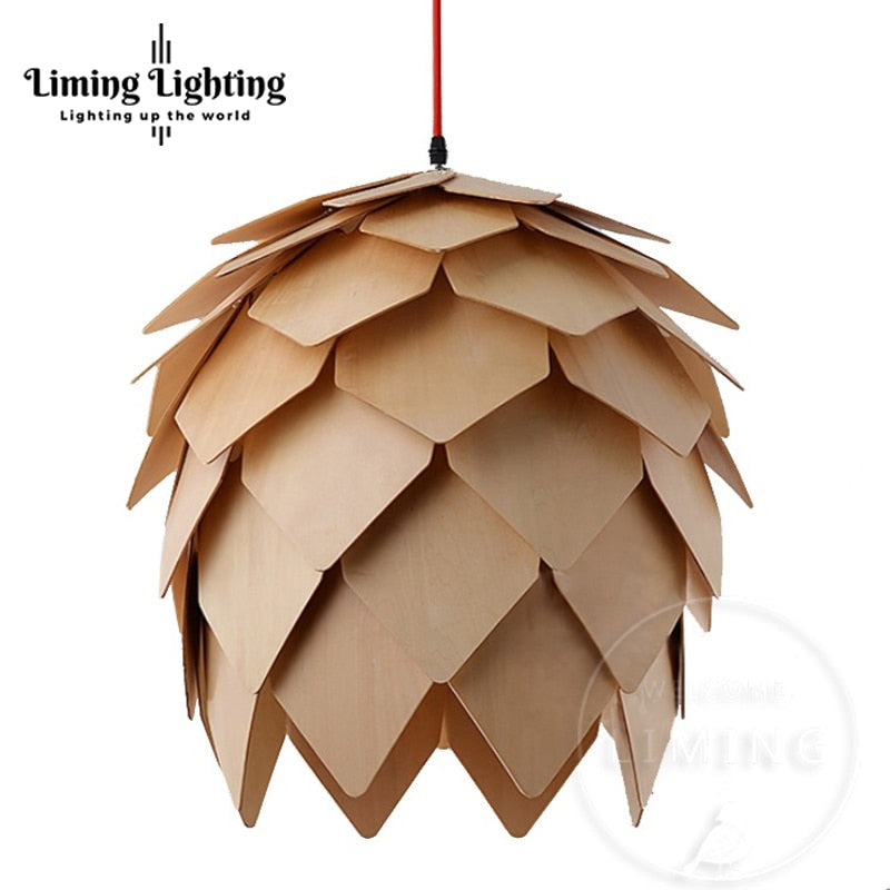 Nordic Pinecone Wooden Lamp Print on any thing USA/STOD clothes