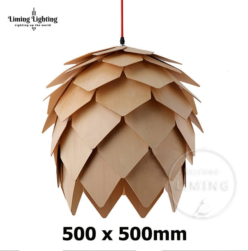 Nordic Pinecone Wooden Lamp Print on any thing USA/STOD clothes