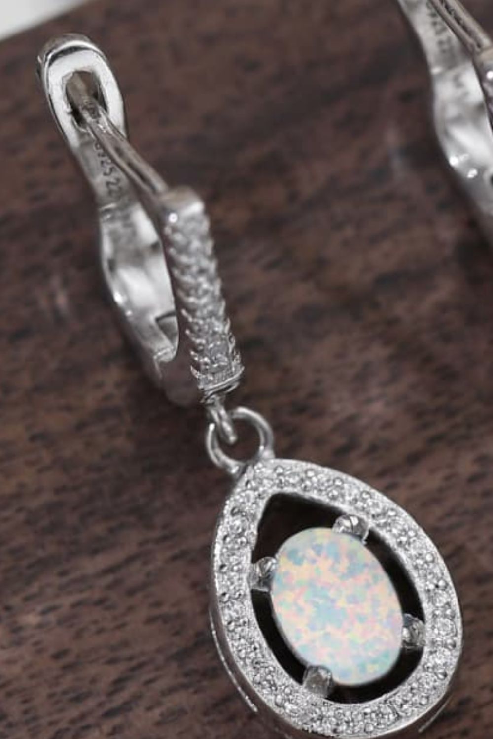 Opal Pear Shaped Drop Earrings Print on any thing USA/STOD clothes