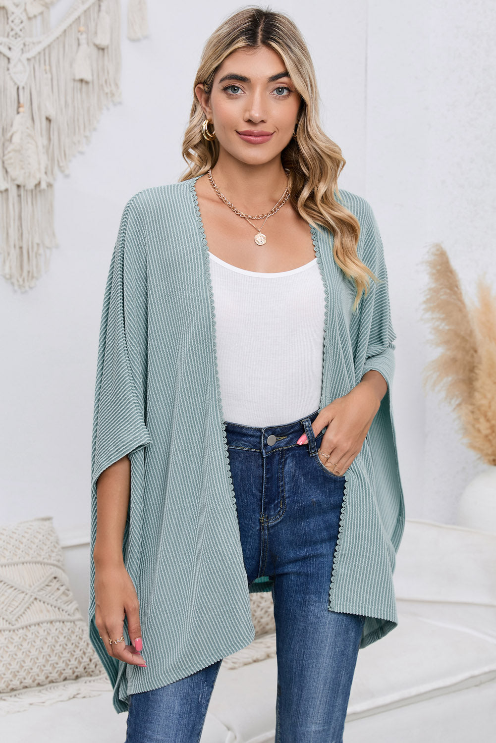 Open Front Dolman Sleeve Cardigan Print on any thing USA/STOD clothes