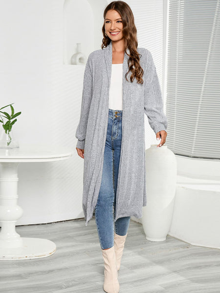 Open Front Long Sleeve Duster Cardigan Print on any thing USA/STOD clothes