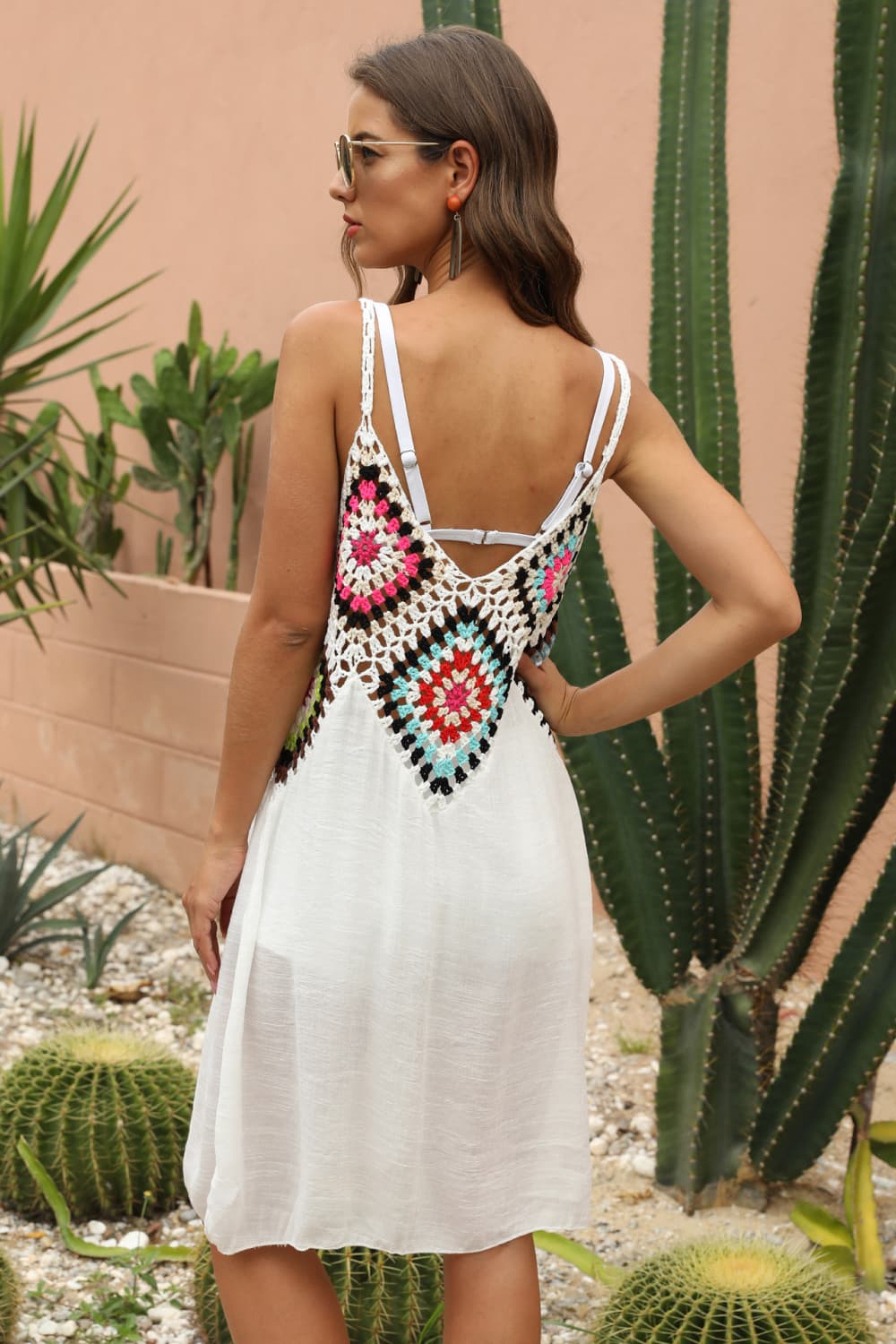 Openwork Sleeveless Embroidery Dress Print on any thing USA/STOD clothes