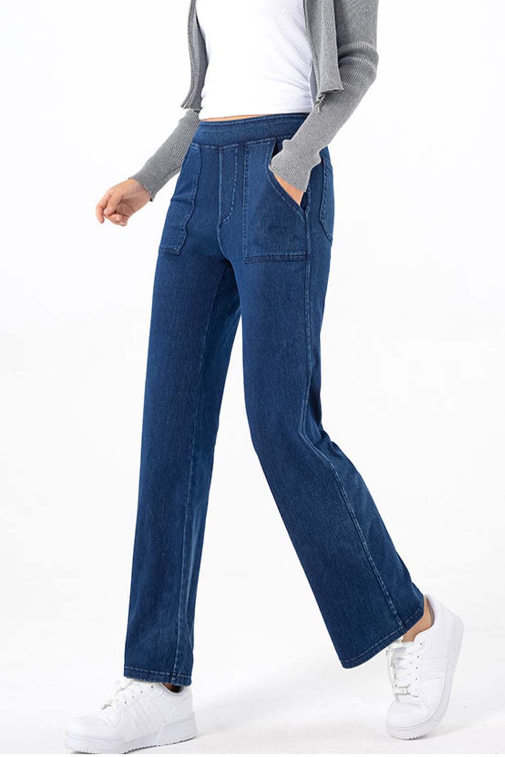 Pocketed Long Jeans Print on any thing USA/STOD clothes