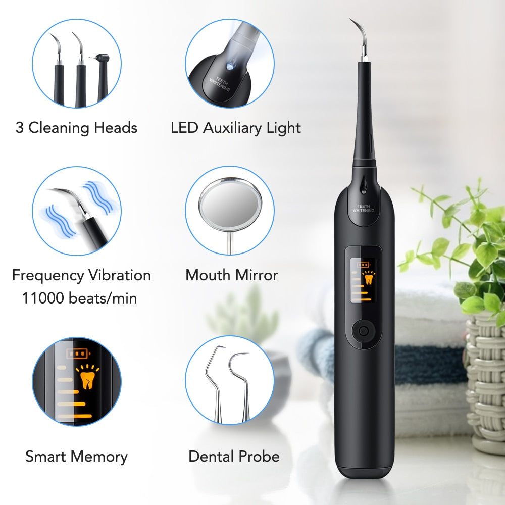 Portable Electric Sonic Dental Scaler Tooth Calculus Remover LCD Display Whiten Teeth Scaler Tartar Plaque Remover for Teeth Print on any thing USA/STOD clothes
