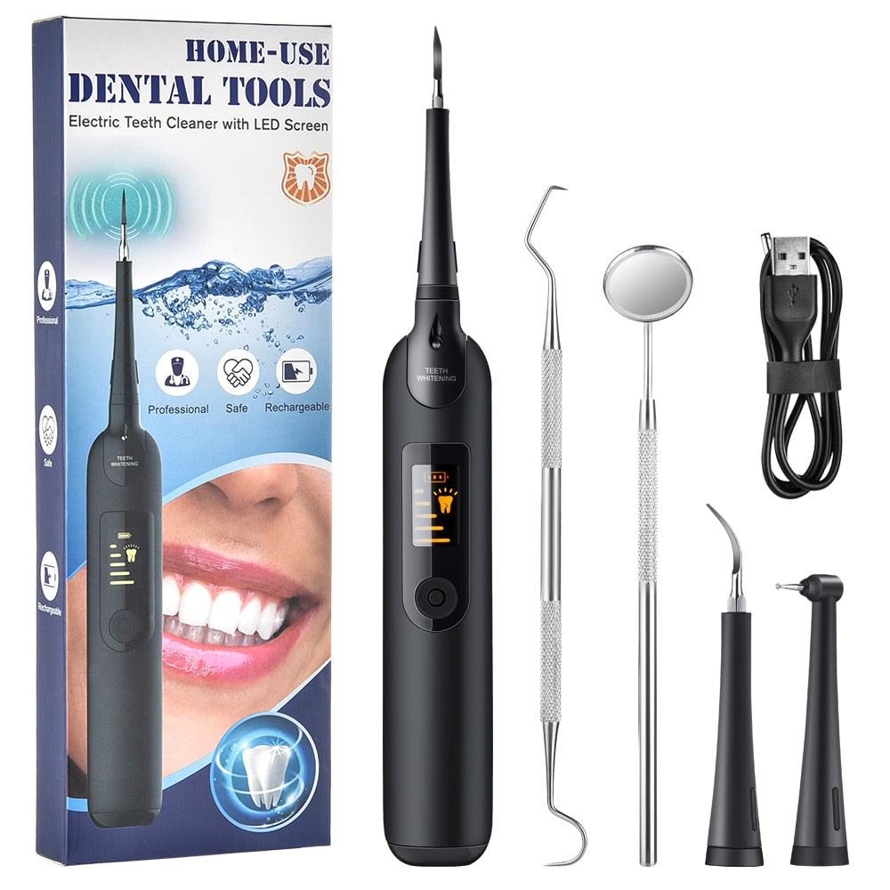 Portable Electric Sonic Dental Scaler Tooth Calculus Remover LCD Display Whiten Teeth Scaler Tartar Plaque Remover for Teeth Print on any thing USA/STOD clothes