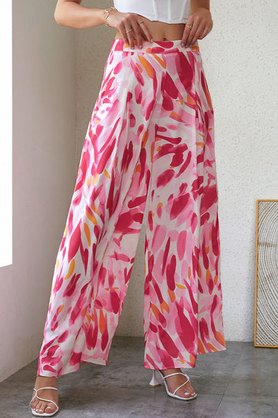 Printed High Waist Wide Leg Pants Print on any thing USA/STOD clothes