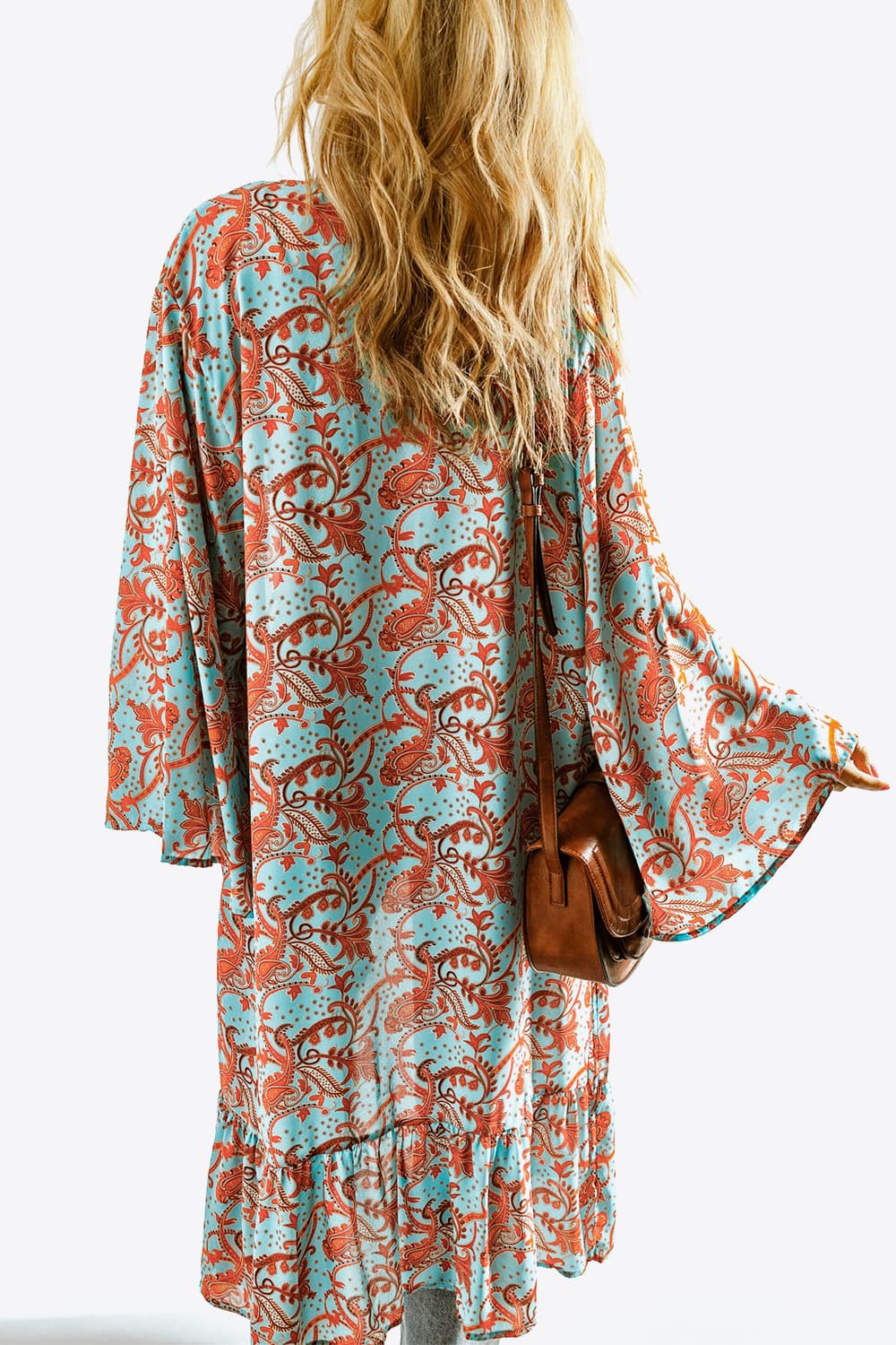 Printed Open Front Duster Cardigan Print on any thing USA/STOD clothes