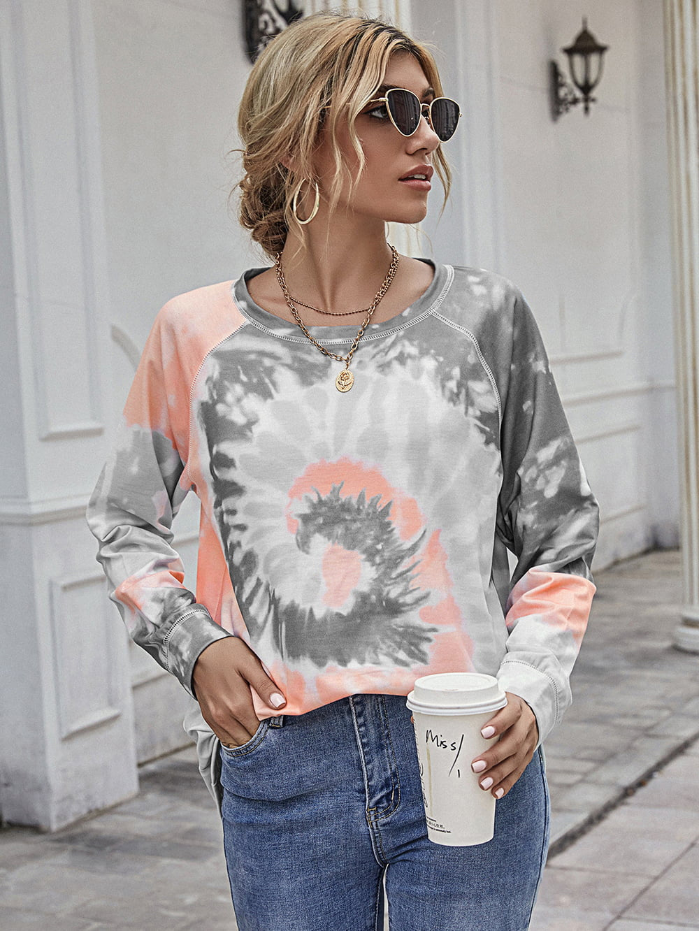 Printed Round Neck Raglan Sleeve Tee Print on any thing USA/STOD clothes