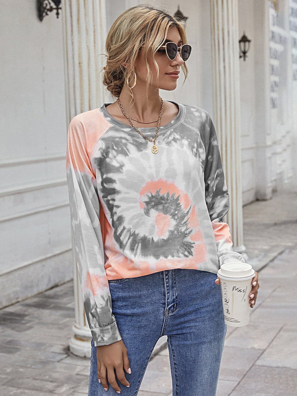 Printed Round Neck Raglan Sleeve Tee Print on any thing USA/STOD clothes