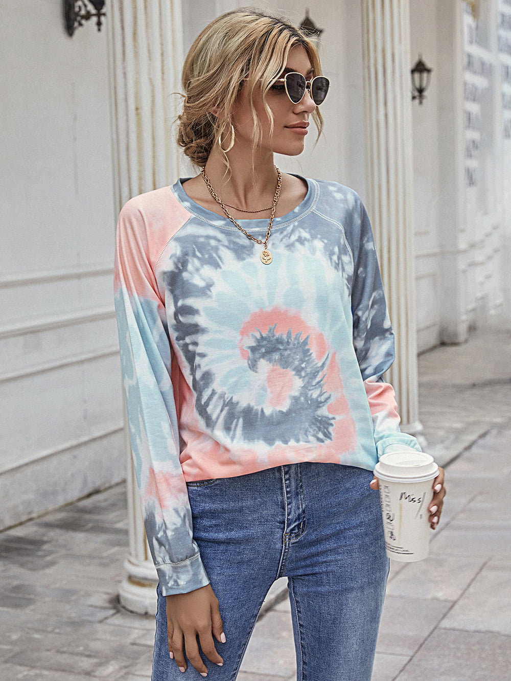 Printed Round Neck Raglan Sleeve Tee Print on any thing USA/STOD clothes