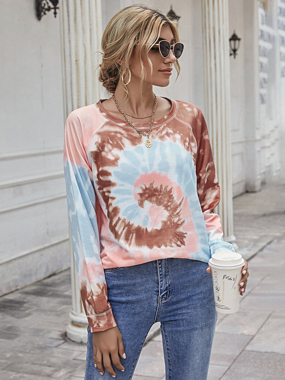 Printed Round Neck Raglan Sleeve Tee Print on any thing USA/STOD clothes