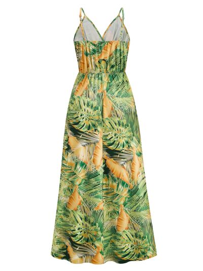 Printed Surplice Spaghetti Strap Dress Print on any thing USA/STOD clothes