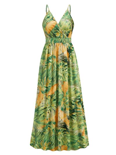 Printed Surplice Spaghetti Strap Dress Print on any thing USA/STOD clothes