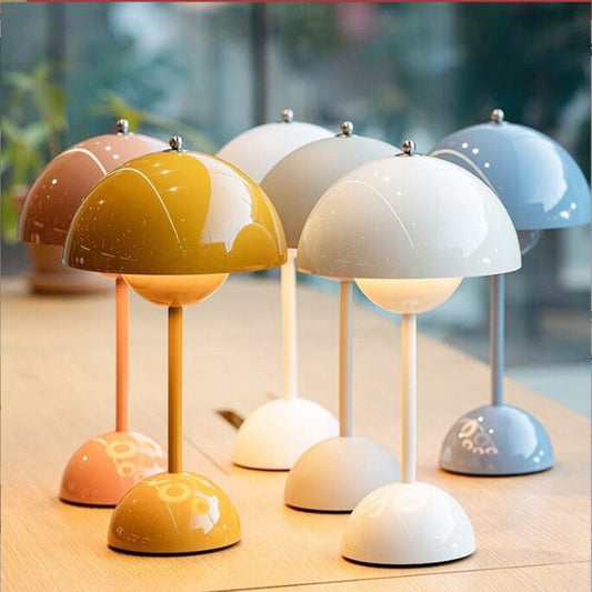 Rechargable USB Night Light Mushroom Desk Lamps Nordic For Bedside Home Room Hotle Decoration Bedroom Atmosphere Led Desk Lamps Print on any thing USA/STOD clothes