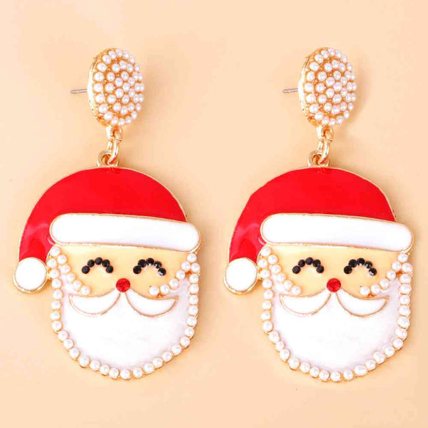 Rhinestone Alloy Santa Earrings Print on any thing USA/STOD clothes