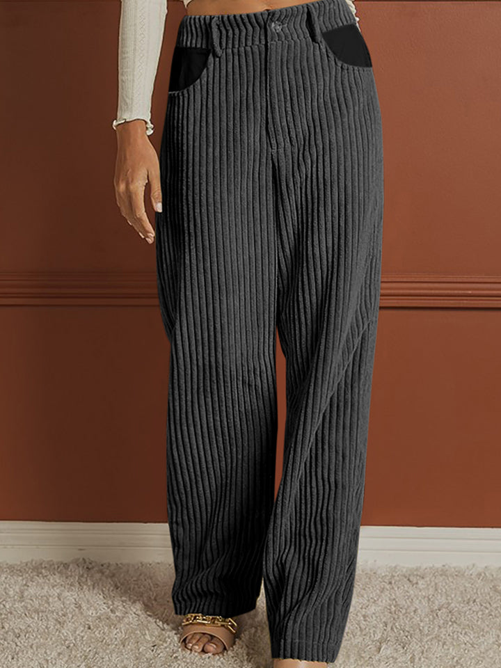 Ribbed Longline Pocketed Pants Print on any thing USA/STOD clothes