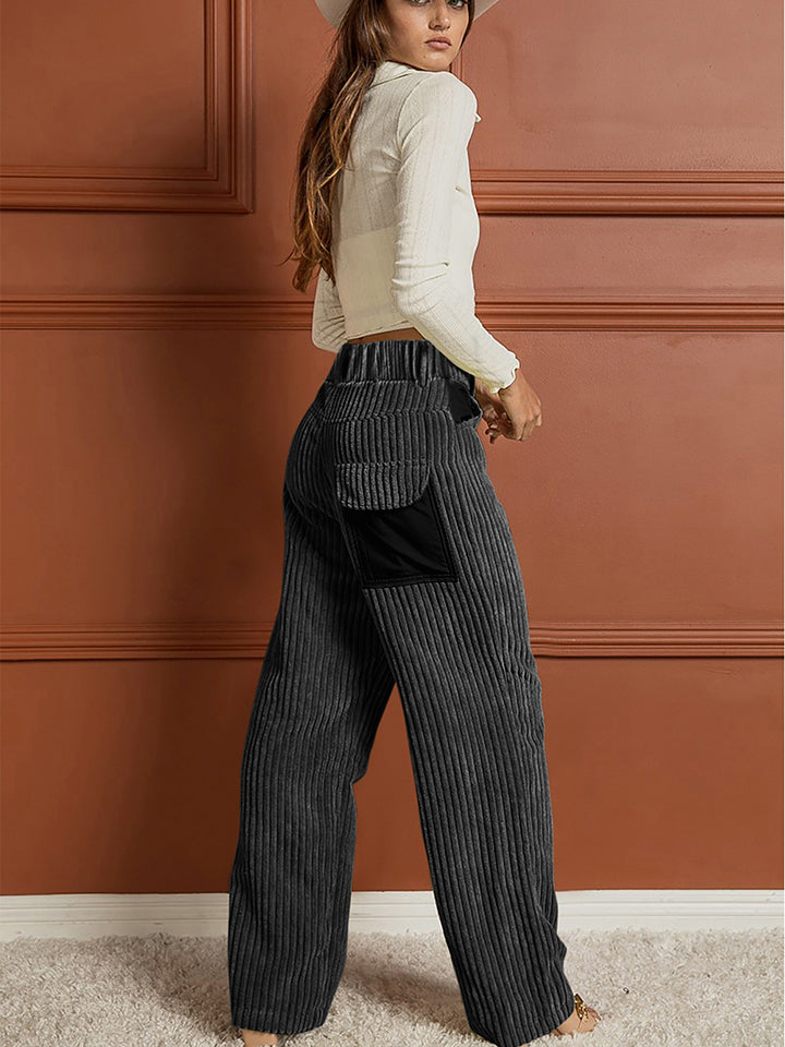 Ribbed Longline Pocketed Pants Print on any thing USA/STOD clothes